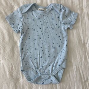 Rabbit + Bear Blue Patterned Onesie 3-6M